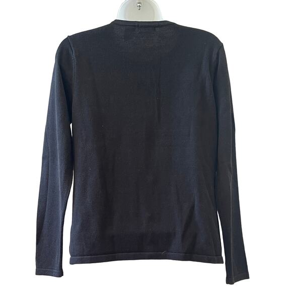 VINTAGE Y2K Classic Elements Poinsettias Ugly Christmas Cardigan Sweater Size PS - Picture 3 of 4